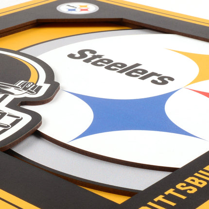 Pittsburgh Steelers 3D Logo Series Wall Art - 12x12