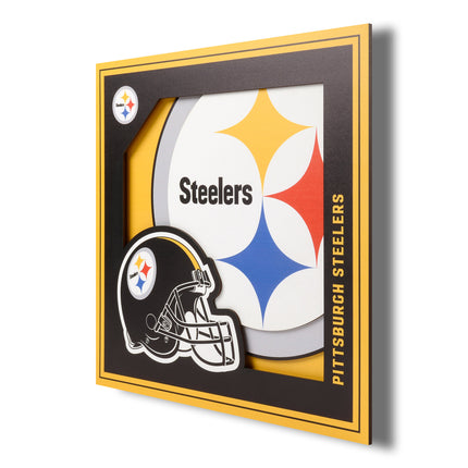Pittsburgh Steelers 3D Logo Series Wall Art - 12x12