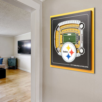 Pittsburgh Steelers 3D StadiumView Wall Art 12x12