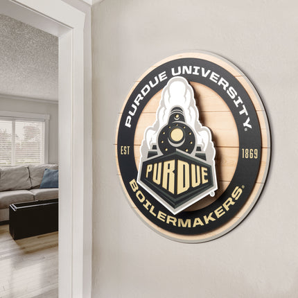 Purdue Boilermakers 3DX Circle Backer Wall Art