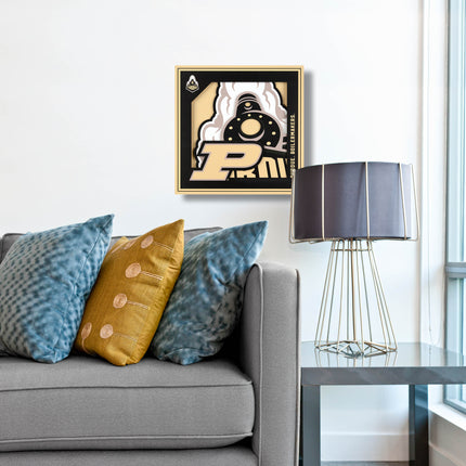 Purdue Boilermakers 3D Logo Series Wall Art - 12x12