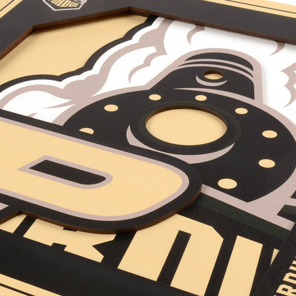 Purdue Boilermakers 3D Logo Series Wall Art - 12x12