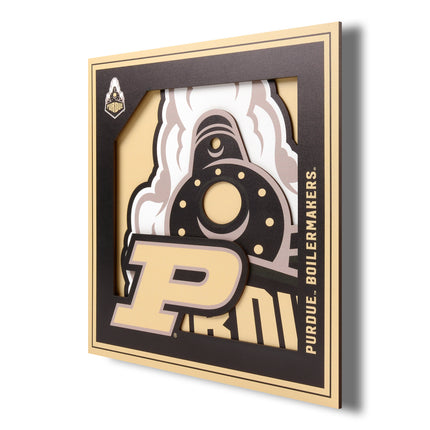 Purdue Boilermakers 3D Logo Series Wall Art - 12x12
