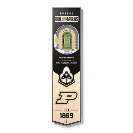 Purdue Boillermakers 8x32 3D Stadium Banner