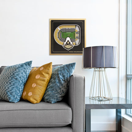 Purdue Boilermakers 3D StadiumView Wall Art 12x12