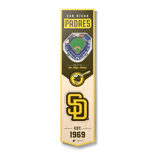 San Diego Padres 8x32 3D Stadium Banner