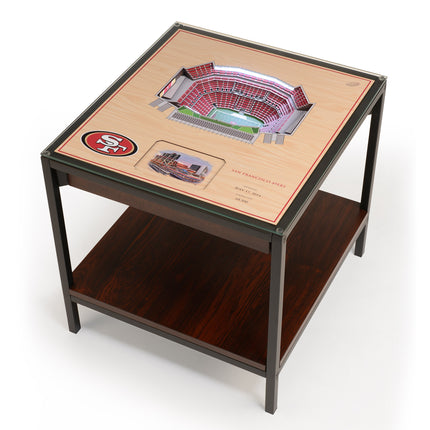 San Francisco 49ers 25 Layer Stadium View Lighted End Table