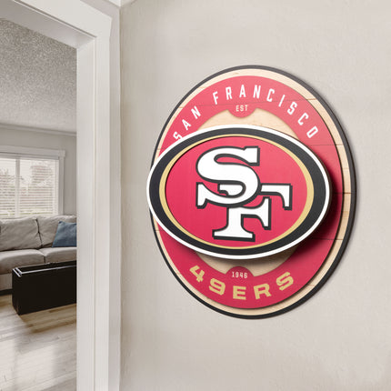 San Francisco 49ers 3DX Circle Backer Wall Art