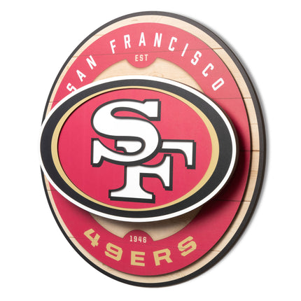 San Francisco 49ers 3DX Circle Backer Wall Art