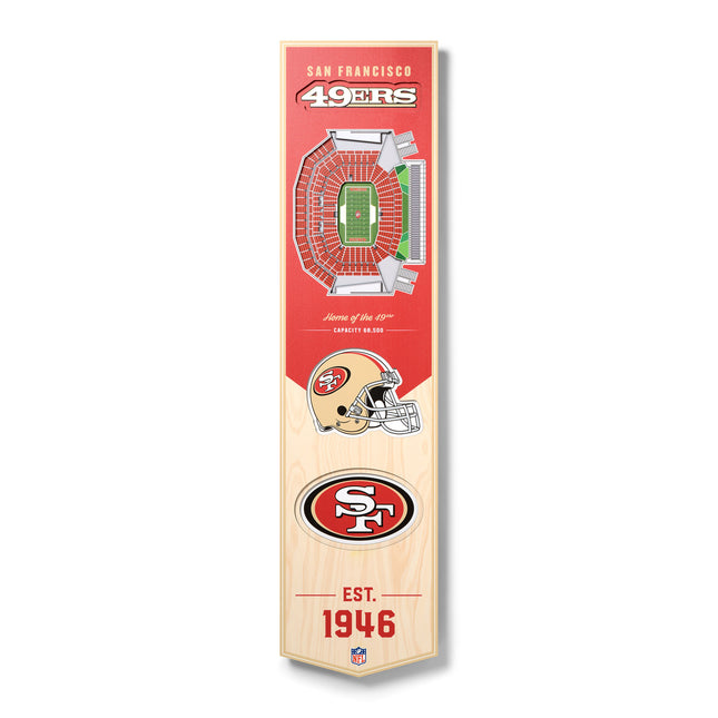 San Francisco 49ers 8x32 3D Stadium Banner
