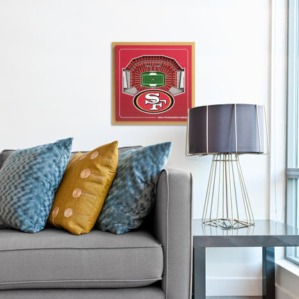 San Francisco 49ers 3D StadiumView Wall Art 12x12