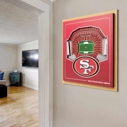 San Francisco 49ers 3D StadiumView Wall Art 12x12