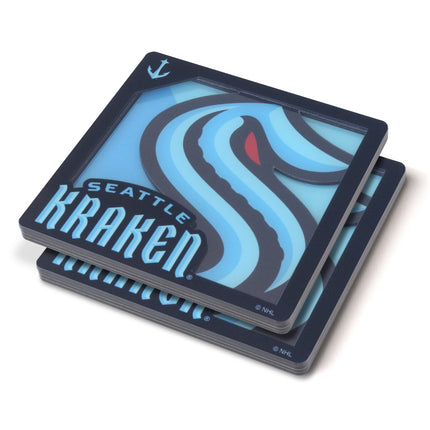 Seattle Kraken 3D Logo Series Coasters