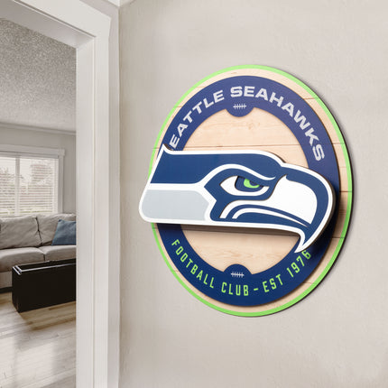 Seattle Seahawks 3DX Circle Backer Wall Art