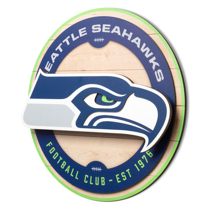 Seattle Seahawks 3DX Circle Backer Wall Art