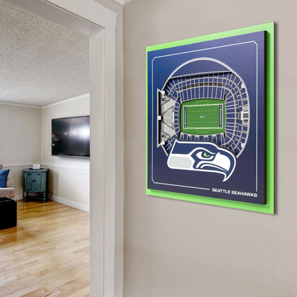 Seattle Seahawks 3D StadiumView Wall Art 12x12