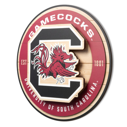 South Carolina Gamecocks 3DX Circle Backer Wall Art