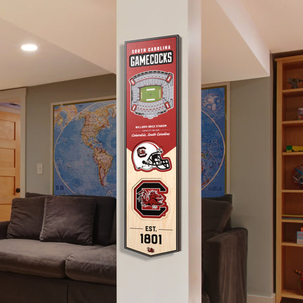 South Carolina Gamecocks 8x32 3D Stadium Banner