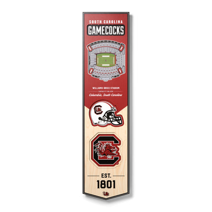 South Carolina Gamecocks 8x32 3D Stadium Banner