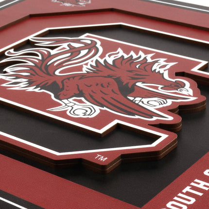 South Carolina Gamecocks 3D Logo Series Wall Art - 12x12