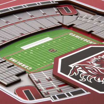 South Carolina Gamecocks 3D StadiumView Wall Art 12x12