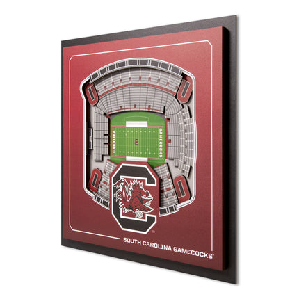 South Carolina Gamecocks 3D StadiumView Wall Art 12x12
