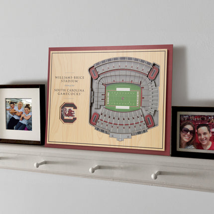 South Carolina Gamecocks 5-Layer 3D StadiumView Wall Art