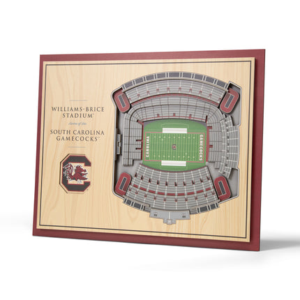 South Carolina Gamecocks 5-Layer 3D StadiumView Wall Art