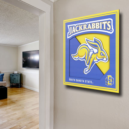 South Dakota State Jackrabbits 3D Logo Series Wall Art - 12x12