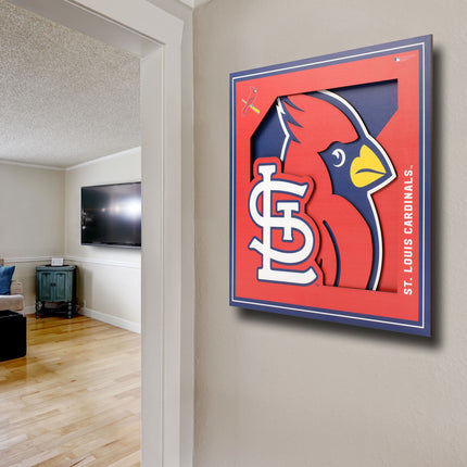 St. Louis Cardinals 3D Logo Series Wall Art - 12x12