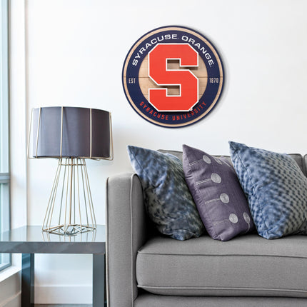 Syracuse Orange 3DX Circle Backer Wall Art