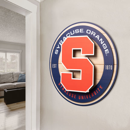 Syracuse Orange 3DX Circle Backer Wall Art