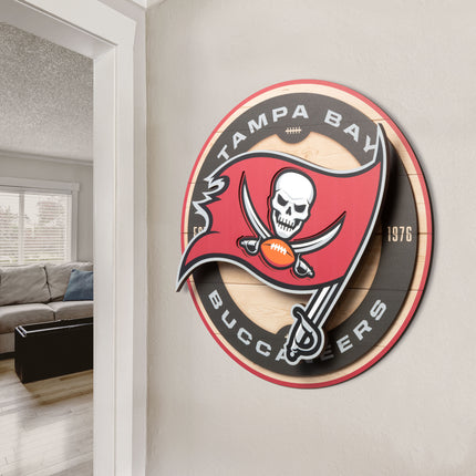 Tampa Bay Buccaneers 3DX Circle Backer Wall Art