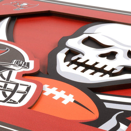 Tampa Bay Buccaneers 3D Logo Series Wall Art - 12x12