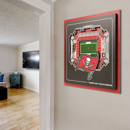 Tampa Bay Buccaneers 3D StadiumView Wall Art 12x12