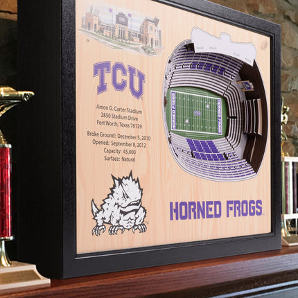 TCU Horned Frog 25-Layer StadiumViews 3D Wall Art