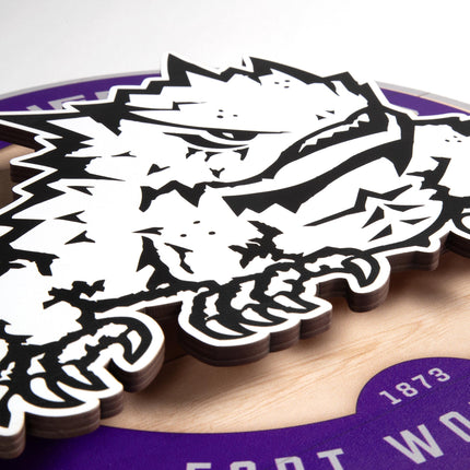 TCU Horned Frogs 3DX Circle Backer Wall Art