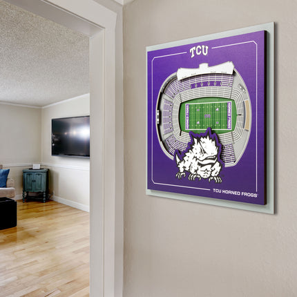 TCU Horned Frogs 3D StadiumView Wall Art 12x12