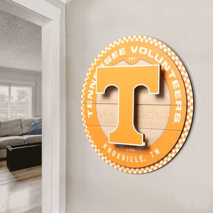 Tennessee Volunteers 3DX Circle Backer Wall Art