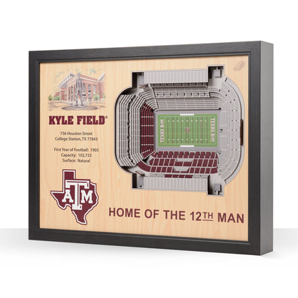 Texas A&M  Aggies 25-Layer StadiumViews 3D Wall Art