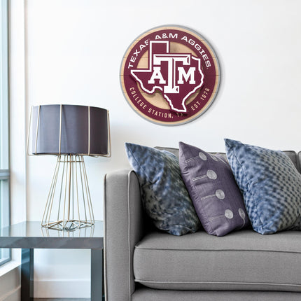 Texas A&M Aggies 3DX Circle Backer Wall Art