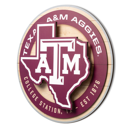Texas A&M Aggies 3DX Circle Backer Wall Art