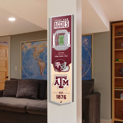 Texas A&M Aggies 8x32 3D Stadium Banner