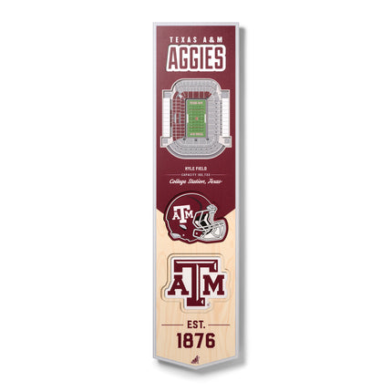 Texas A&M Aggies 8x32 3D Stadium Banner