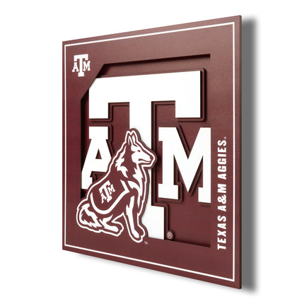 Texas A&M Aggies 3D Logo Series Wall Art - 12x12