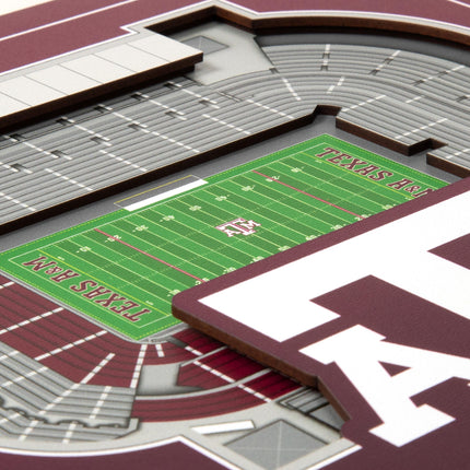Texas A&M Aggies 3D StadiumView Wall Art 12x12