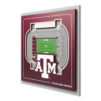Texas A&M Aggies 3D StadiumView Wall Art 12x12
