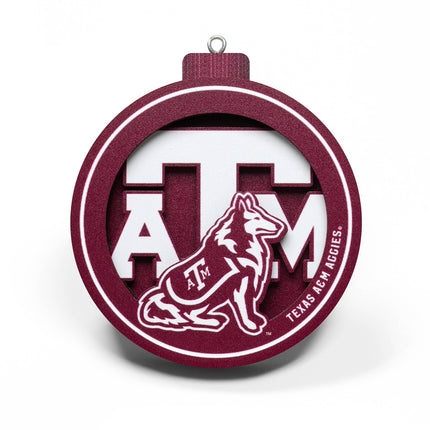 Texas A&M Aggies 3D Logo Series Ornament