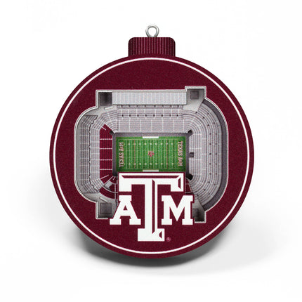 Texas A&M Aggies 3D StadiumView Ornaments