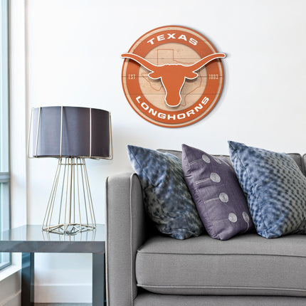 Texas Longhorns 3DX Circle Backer Wall Art